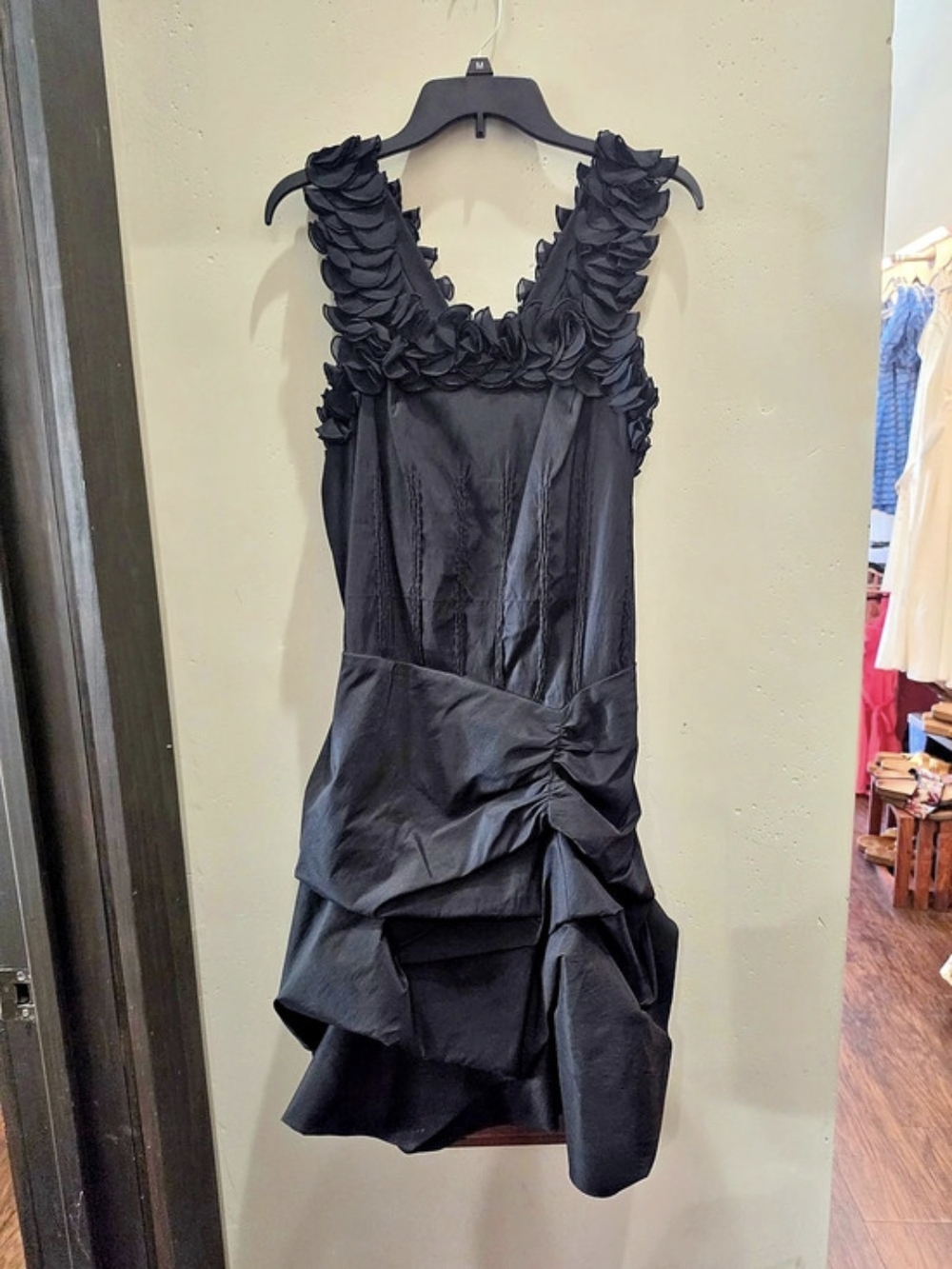 Black Ruffle Mini Dress Like New